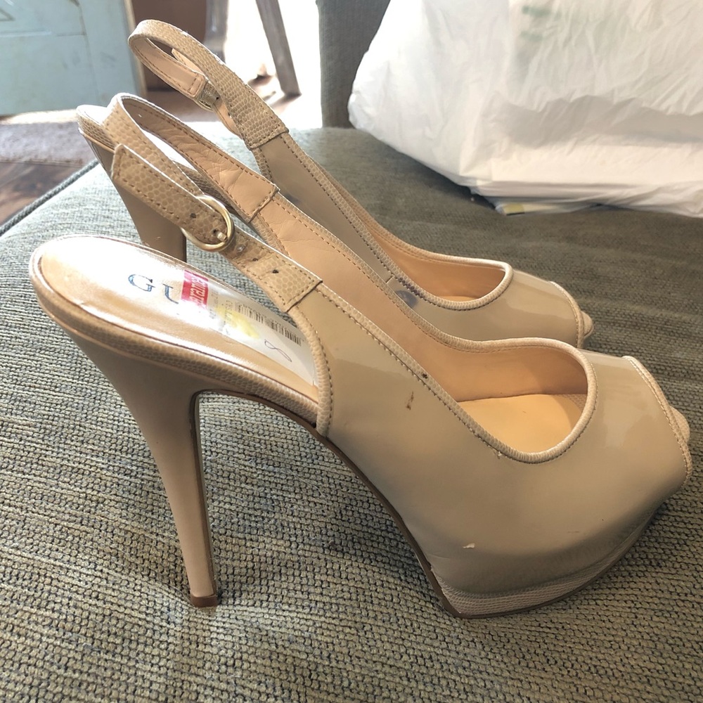 NWT Guess Platform Sling Backs Shoes Heels Sz 8